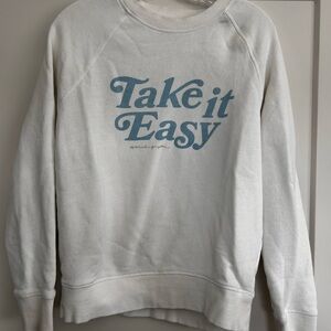 Spiritual Gangster White Sweatshirt with Blue Text